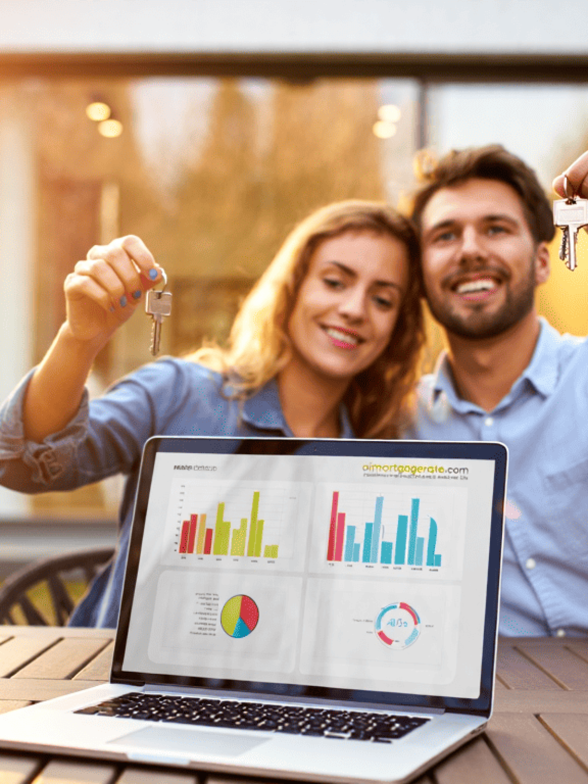 Two colleagues laughing while using a laptop